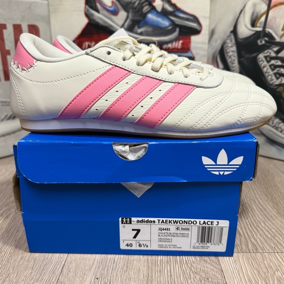 New adidas Taekwondo Lace Off White / Pink JQ4491 Size 6Y/7.5W, 7Y/8.5W Womens - Picture 3 of 12